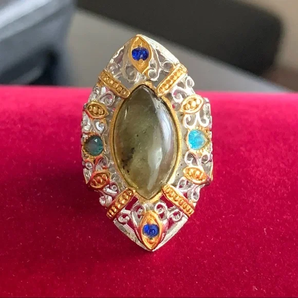 Rare Smokey Quartz Statement Ring Size 6.25/6.5 Stamped 316L SS Stainless Steel - Picture 5 of 17